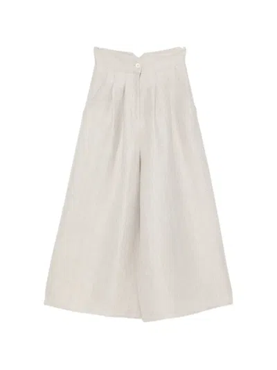 Dušan Herringbone-pattern Pleated Trousers In White