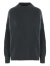 Dušan Cashmere Silk Crewneck Kimono Sleeve Sweater In Gray