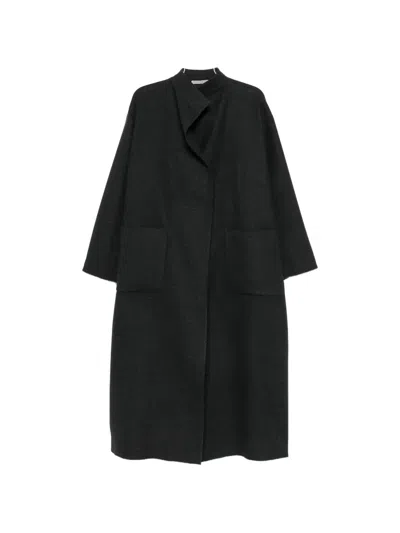 Dušan High-neck Patch-pocket Coat In Black