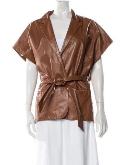 Pre-owned Dušan Lambskin Jacket In Brown