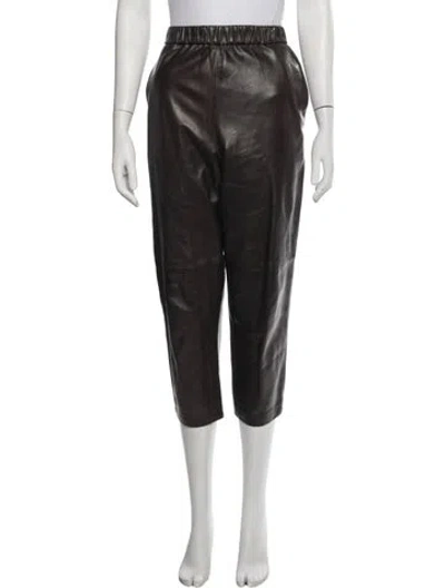 Pre-owned Dušan Lambskin Straight Leg Pants In Black