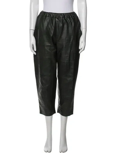 Pre-owned Dušan Lambskin Wide Leg Pants In Blue
