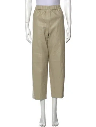Pre-owned Dušan Lambskin Wide Leg Pants In Neutral