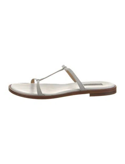 Pre-owned Dušan Leather Leather Trim Embellishment Sandals In White