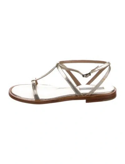 Pre-owned Dušan Leather Sandals In Gold