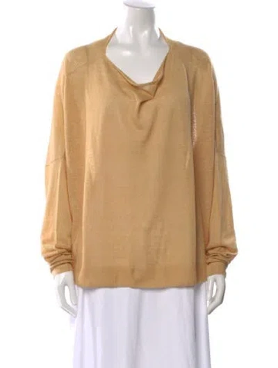 Pre-owned Dušan Linen Cowl Neck Sweater In Neutral