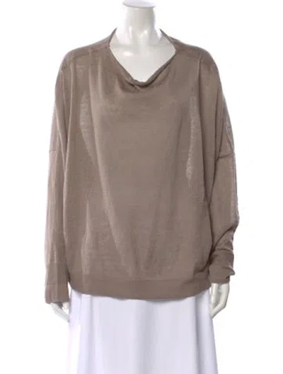 Pre-owned Dušan Linen Cowl Neck Sweater In Neutral