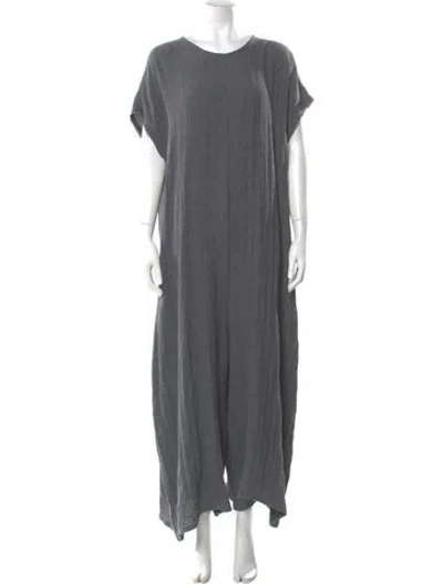 Pre-owned Dušan Linen Crew Neck Jumpsuit In Gray