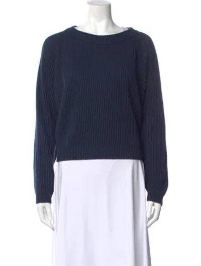 Pre-owned Dušan Linen Crew Neck Sweater In Blue