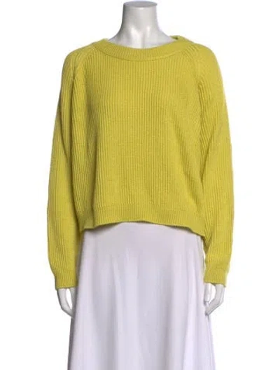 Pre-owned Dušan Linen Crew Neck Sweater In Yellow