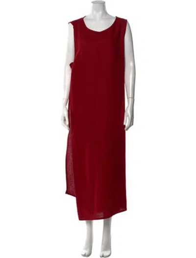 Pre-owned Dušan Linen Long Dress W/ Tags In Red