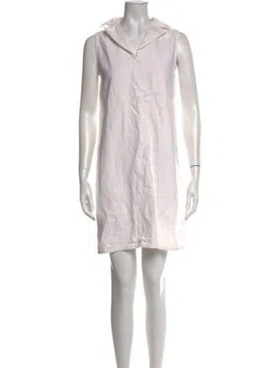 Pre-owned Dušan Linen Mini Dress In Neutral
