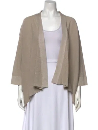 Pre-owned Dušan Linen Open Front Sweater In Neutral