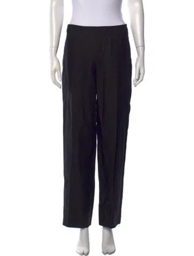 Pre-owned Dušan Linen Straight Leg Pants In Black