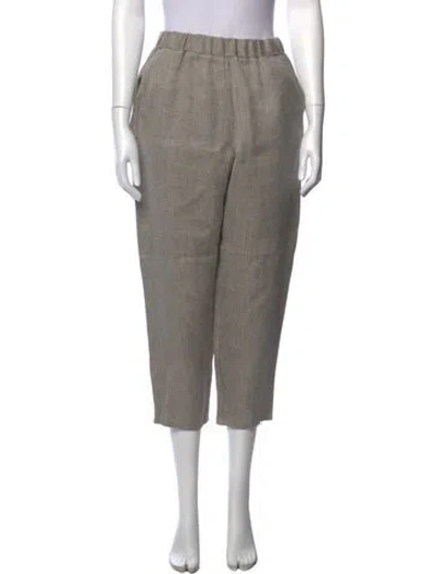 Pre-owned Dušan Linen Straight Leg Pants In Neutral