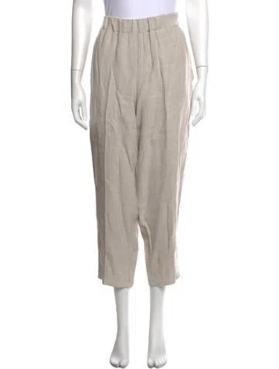 Pre-owned Dušan Linen Straight Leg Pants In Neutrals