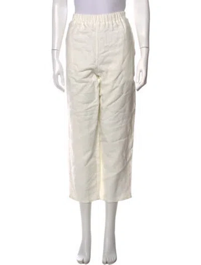 Pre-owned Dušan Linen Straight Leg Pants In Neutrals