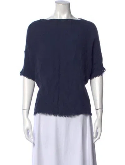 Pre-owned Dušan Linen Tweed Pattern Sweater In Blue