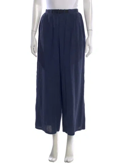 Pre-owned Dušan Linen Wide Leg Pants In Blue