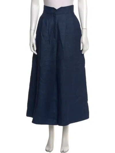 Pre-owned Dušan Linen Wide Leg Pants In Blue