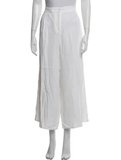 Pre-owned Dušan Linen Wide Leg Pants In White