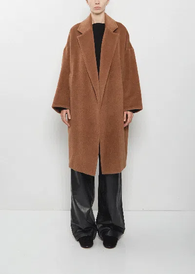 Dušan Llama Wool Oversized Coat In Bronzo