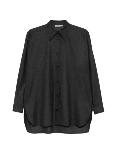 Dušan Long-sleeve Flannel Shirt In Black