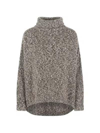Dušan Mélange-knit Oversized Sweater In Brown