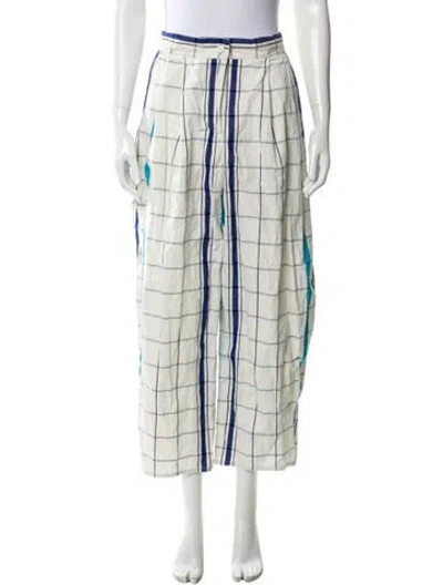 Pre-owned Dušan Merino Wool Wide Leg Pants In Blue