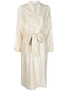 Dušan Metallic Belted Trench Coat In Neutrals