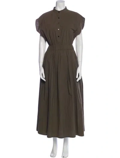 Pre-owned Dušan Mock Neck Long Dress In Green