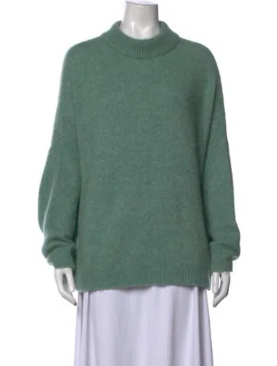 Pre-owned Dušan Mohair Mock Neck Sweater In Green