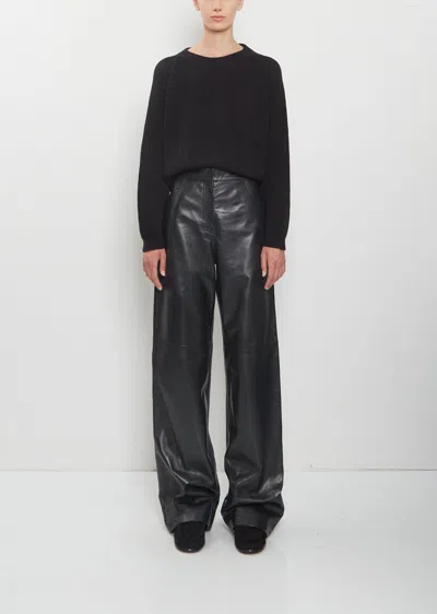 Dušan Nappa Leather Full Pants Jeans In Charcoal
