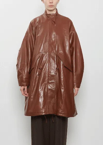 Dušan Nappa Leather Parka In Coloniale
