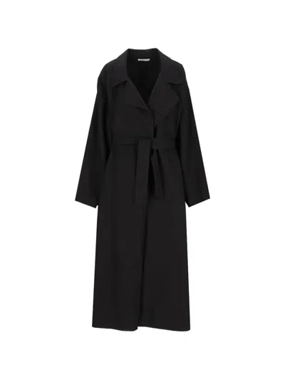 Dušan Oversized Belted Coat In Black