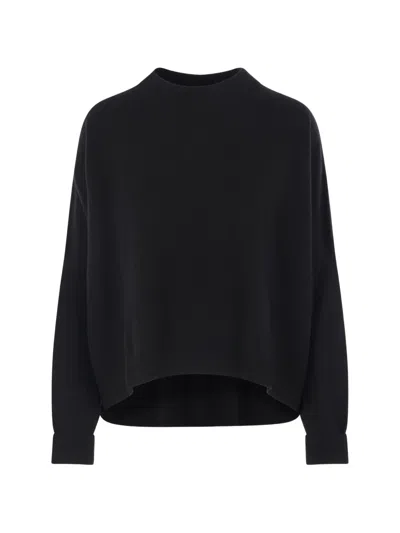 Dušan Oversized Crew-neck Sweatshirt In Black