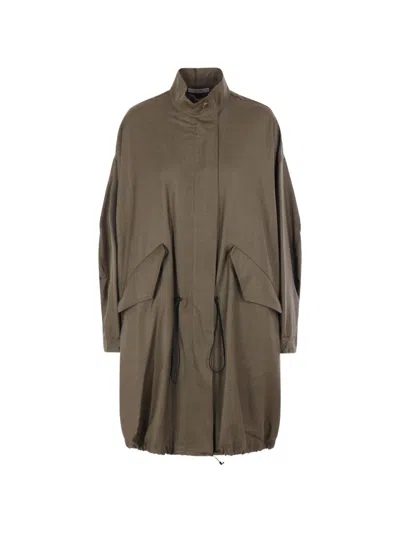 Dušan Oversized Wool Parka In Green