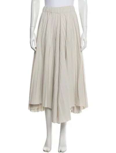 Pre-owned Dušan Pleated Accents Midi Length Skirt In Neutral