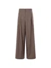 Dušan Elasticated Wool Trousers In Brown