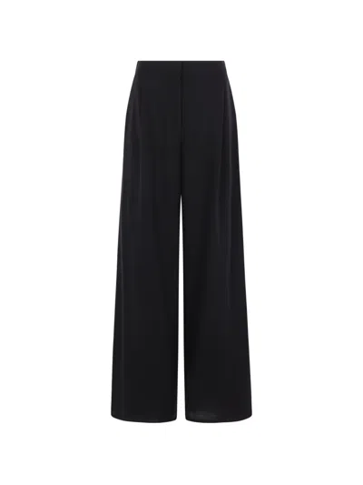Dušan Pleated Wide-leg Trousers In Black