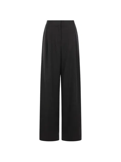 Dušan Pleated Wide-leg Trousers In Black