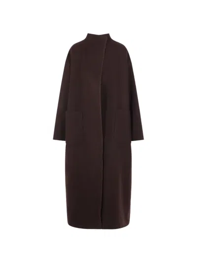 Dušan Raw-cut Wool Coat In Brown