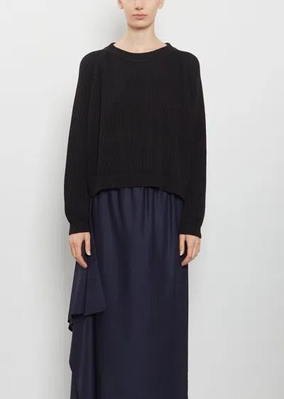 Dušan Ribbed Linen Cashmere Silk Sweater In Black