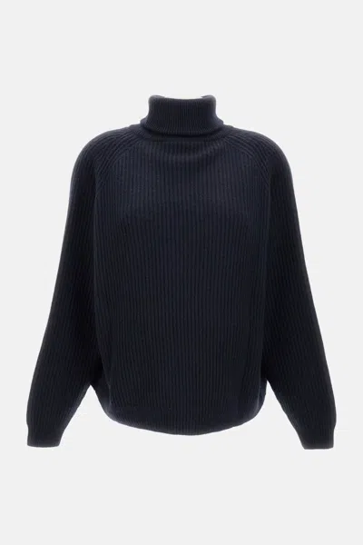 Dušan Ribbed Reglan Sweater In Blue