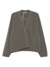 Dušan Ribbed V-neck Cardigan In Gray