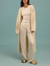 Dušan Ribbed Wool Long Cardigan One Size