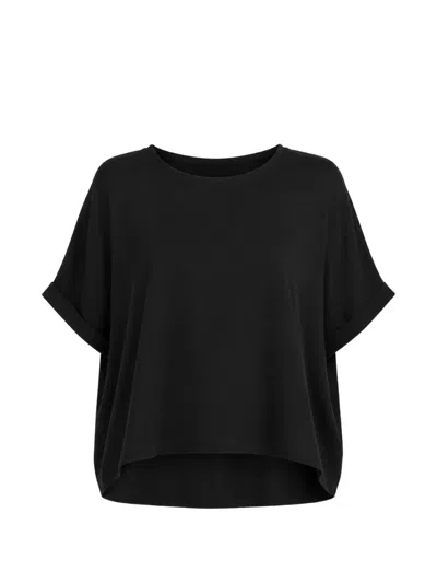 Dušan Rolled-cuff Silk T-shirt In Black