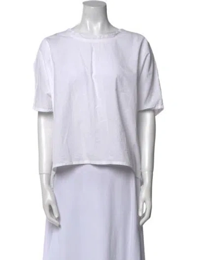 Pre-owned Dušan Scoop Neck Short Sleeve Top In Neutral