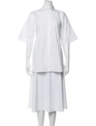 Pre-owned Dušan Short Sleeve Button-up Top In Neutral