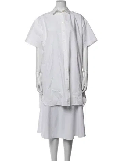 Pre-owned Dušan Short Sleeve Button-up Top In White